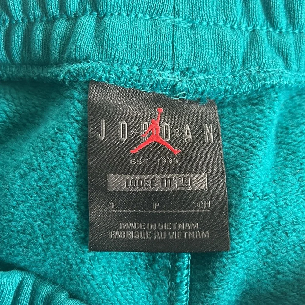 Nike Air Jordan Flight‎ Loose Fit Joggers Sweatpants Sz S Teal Jade Green